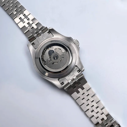 YM Style 40mm Mens Wristwatch, Bidirectional Rotate Bezel, Luminous Dial & Sapphire Crystal, Jubilee Bracelet for NH35 Movement