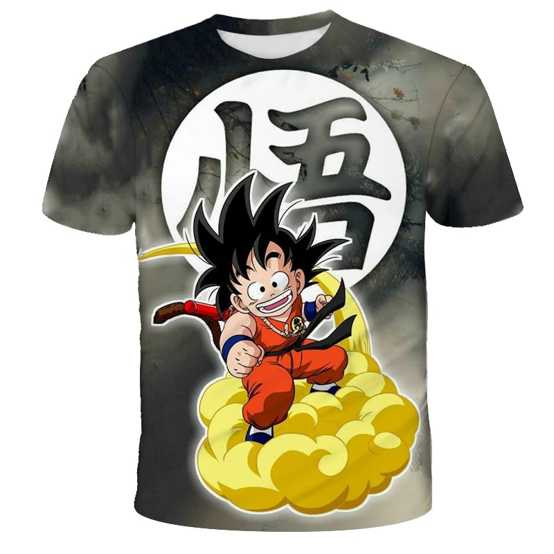 Anime Dragon Ball Son Goku 3D Print Kids T Shirt Summer Fashion Casual T-shirt Boy Girl Unisex Children's Clothing Tshirt Tops