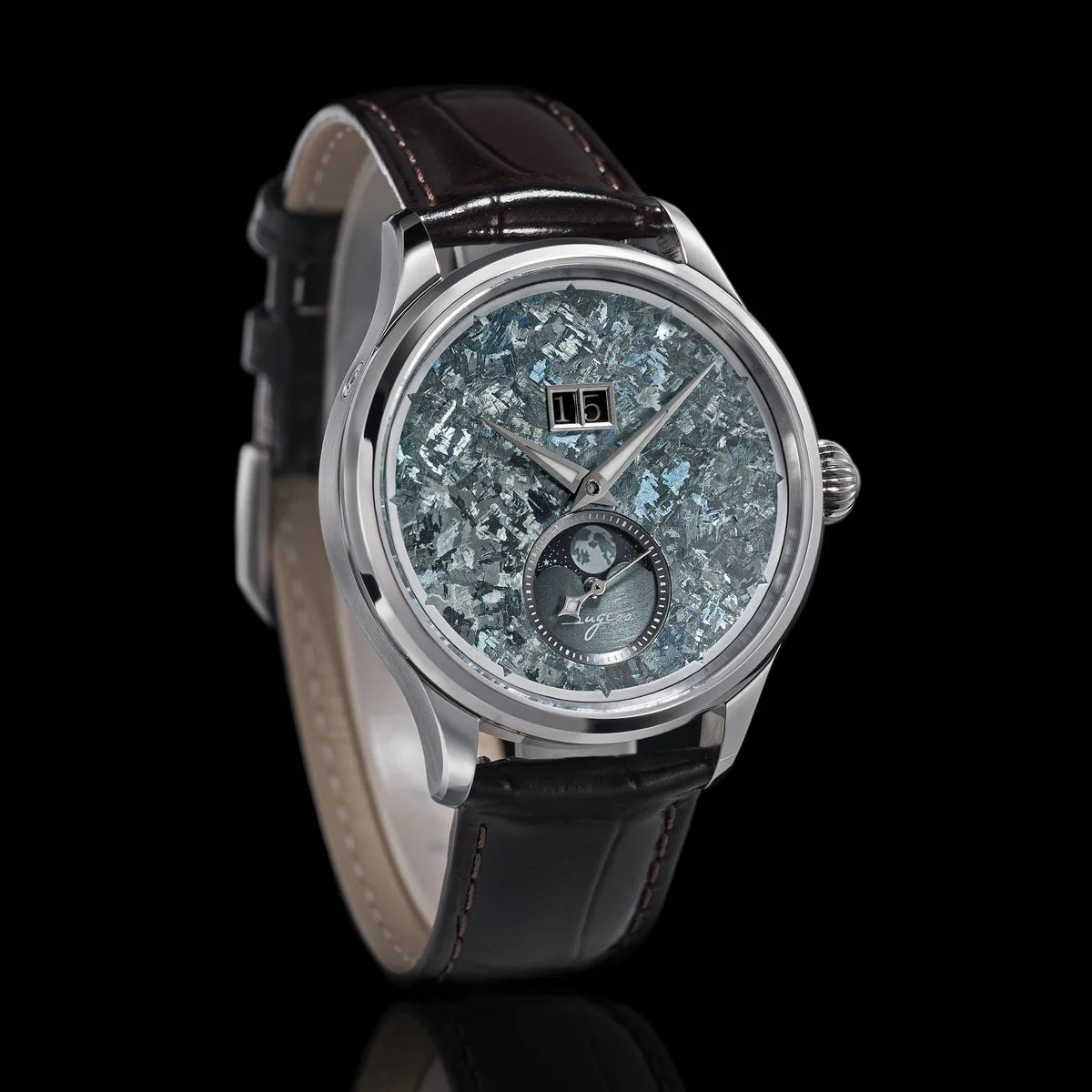 Automatic Man Watch Moon-Phase ST2528 Movement Waterproof Mechanical Wristwatches Sapphire Crystal Titanium Dials Clock S401 New