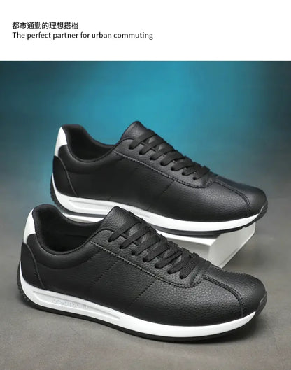 Leisure Running Summer Fashion Anti-Slip Mountaineering PU Leather Sports Shoes, Tennis Trend, Hot Selling Men’s White Flat Shoes
