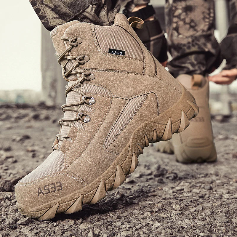 Chaussures de neige antidérapantes pour hommes, bottines montantes à plateforme, confortables et chaudes, bottes d'hiver pour hommes, bottes de couture dans le désert