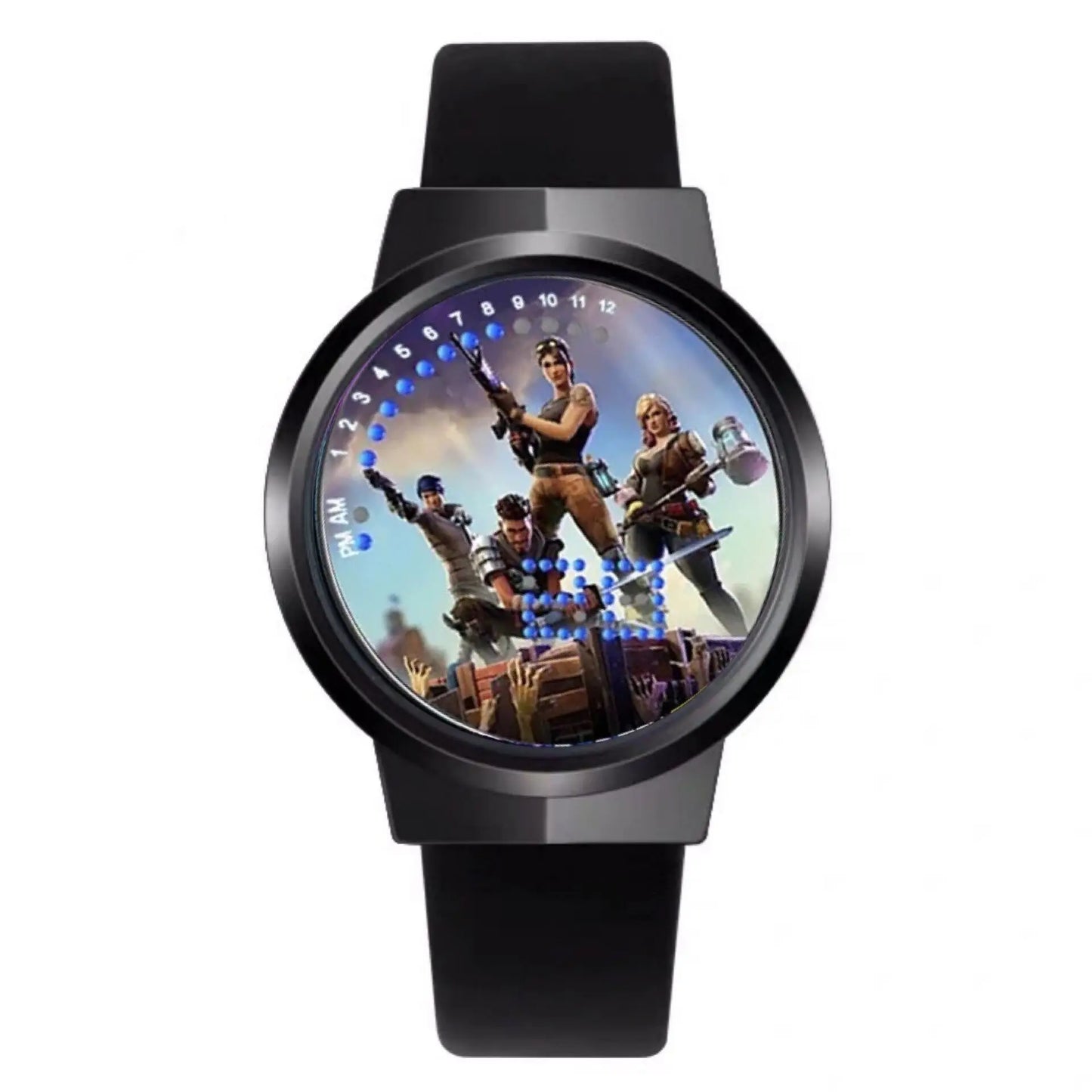 Relógio Fortnite kawaii personalizado com luz noturna LED tátil, estilo cartoon e fashion, relógio eletrónico para estudantes, presente para amigos