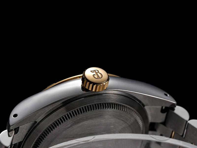Baltany S4102 Business Men's Automatic Mechanical Wristwatch 36mm Linen Dial Engine Turned Bezel NH35 Luxury Dress Watch