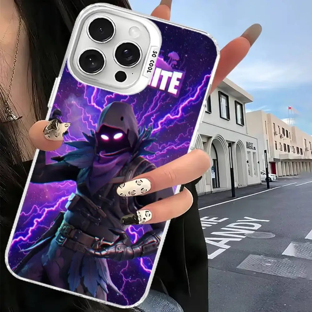 F-Fortnites Phone Case For iPhone 17, 16, 15, 14, 13, 12, 11 Pro Max Plus Color Silver Cover