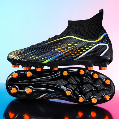 Chaussures de football FG/TF pour homme, bottes de football d'entraînement en plein air, baskets pour femme, chaussures de sport ultralégères antidérapantes, crampons de football pour terrain synthétique, grande taille