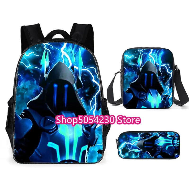 Mochila Fortnited de 3 piezas para niños Victory Game, 16 pulgadas, resistente al agua, mochila preescolar moderna, mochilas escolares para primaria