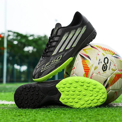 Nouvelles chaussures de football pour hommes, baskets confortables, chaussures de football professionnelles à cheville haute, chaussures de sport unisexes antidérapantes TF/FG pour garçons