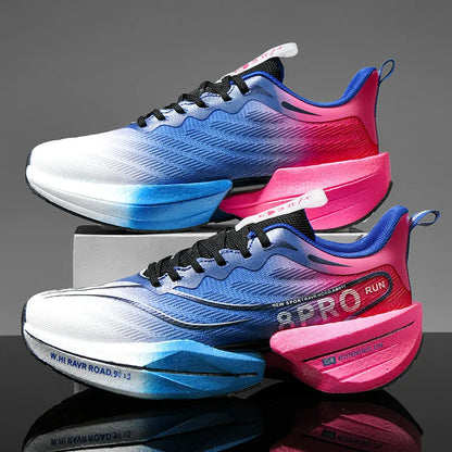 Men's Running Shoes Carbon Plate Racing Marathon Athletic Shoes Cushioned Comfortable Road Sneakers Teenage Training Shoes