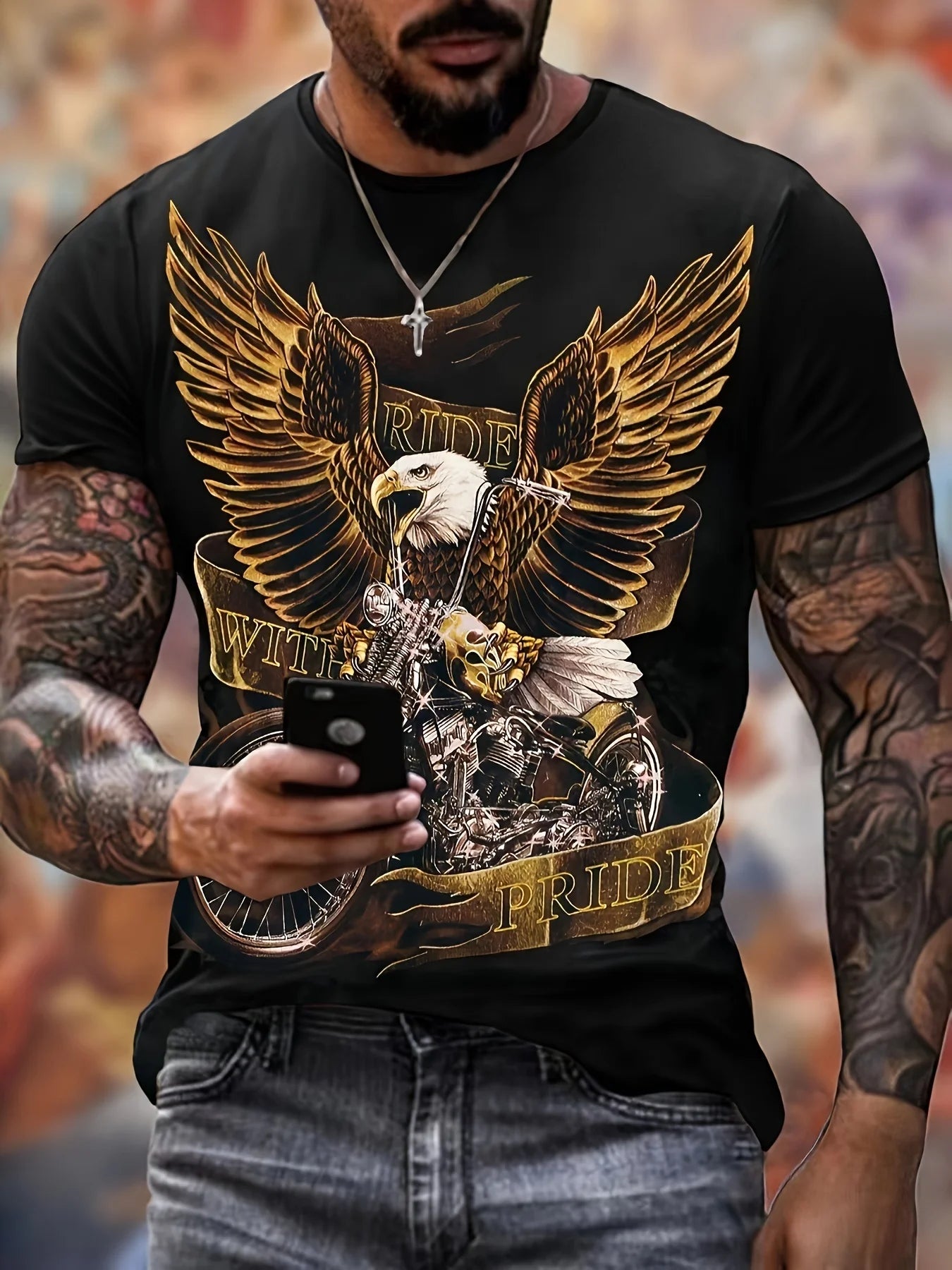 Fashion Eagle Graphic T-Shirts Luxury T-Shirt Summer Men's T-Shirts Casual Tops Short Sleeve T-Shirt 3D Printing Men’s Clothing