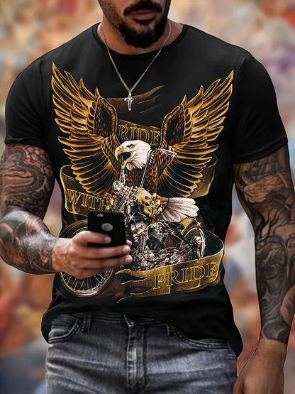 Fashion Eagle Graphic T-Shirts Luxury T-Shirt Summer Men's T-Shirts Casual Tops Short Sleeve T-Shirt 3D Printing Men’s Clothing