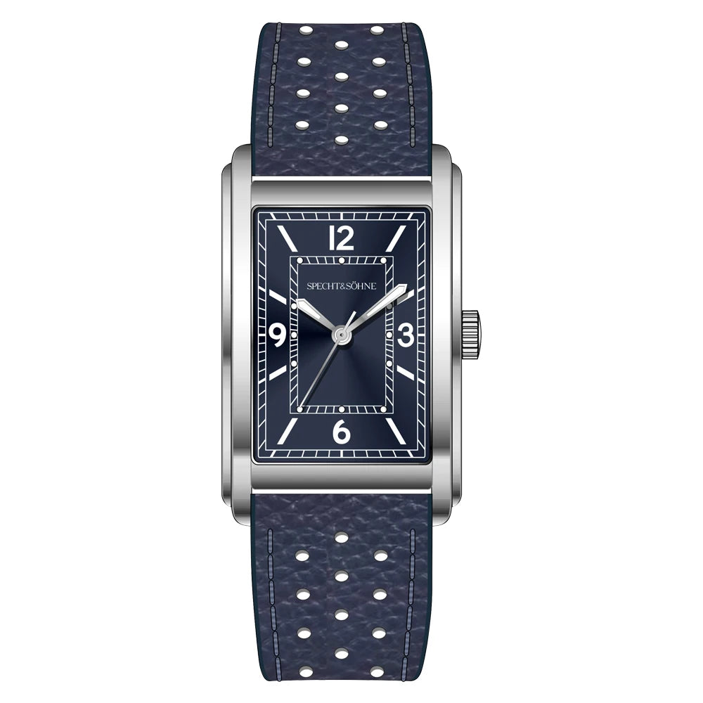 Specht & Söhne New fashion 28MM Square Watch For Men VH31 Movt Sports Watches Blue Stainless Steel Sapphire Crystal Waterproof