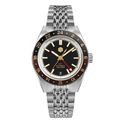 San Martin 39.5mm Limited Edition Full Lume Dial Automatic Men's Watch NH34 GMT 6H Date 10Bar Luxury Watch SN0116W