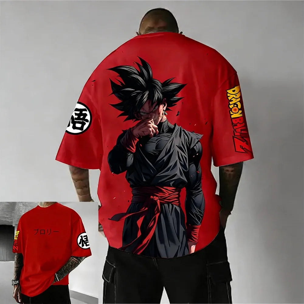 Plus Size Dragon Ball Anime Printed Men and Women T-shirt Casual Parent Child Top Fashion Street Wear Harajuku Style Y2K Summer