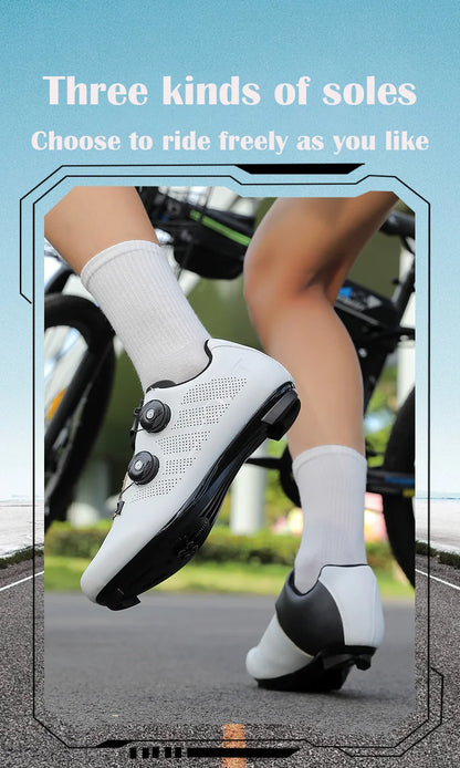 Scarpe da ciclismo ultraleggere, traspiranti e leggere, suole rigide compatibili SPD per allenamento e competizioni su bici da strada e mountain bike