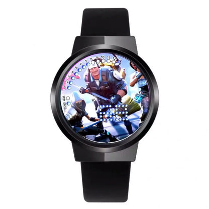 Relógio Fortnite kawaii personalizado com luz noturna LED tátil, estilo cartoon e fashion, relógio eletrónico para estudantes, presente para amigos