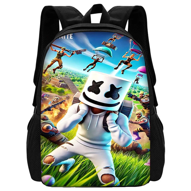 Child School Backpack with Lunch Bags, Pencil Bags, Hot Game Design-F-FortniteS School Bags for Boys Girls Best Gift