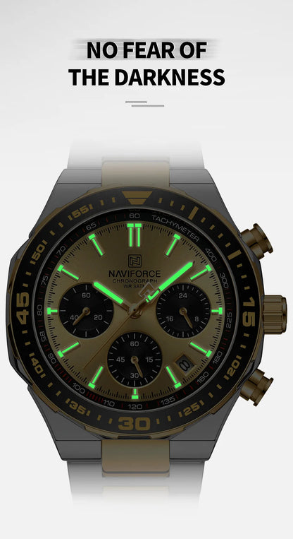 NAVIFORCE Men's Watches Quartz Fashion Business Classic Water Resistant Stainless Steel Strap WristWatch New Male Clock in 2024