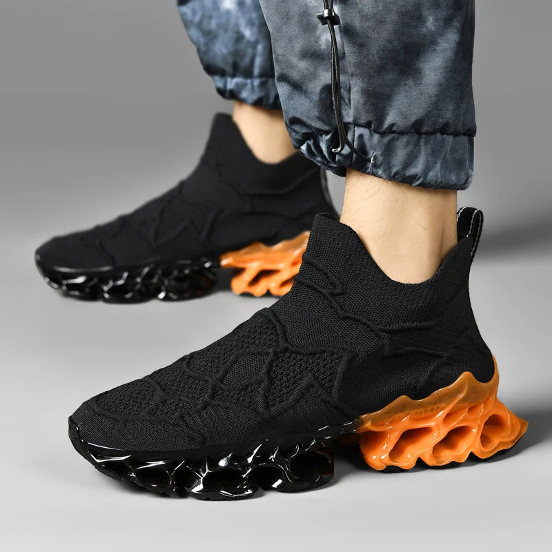 chaussure homme Baskets blanches de luxe pour hommes, chaussures de course décontractées, mocassins à la mode