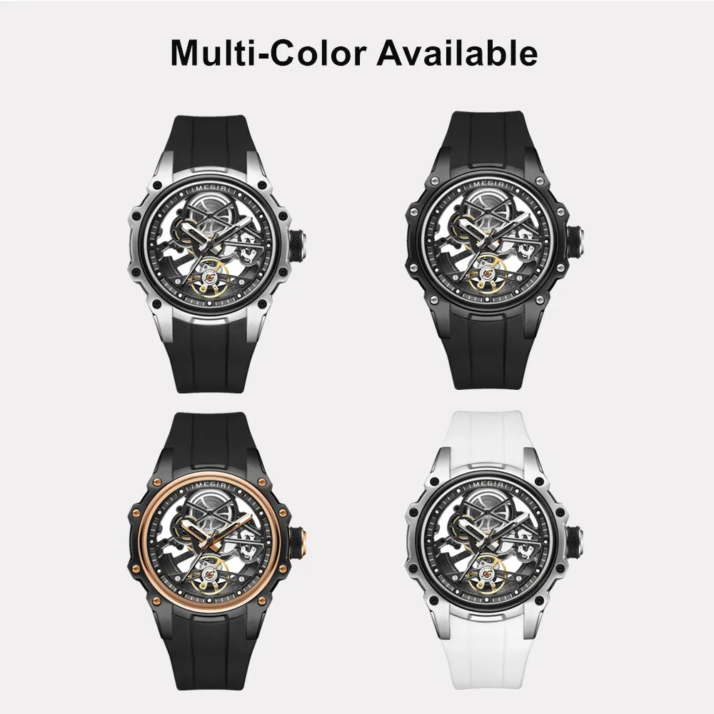 MEGIR Fashion Men's Full Automatic Watches Hollow Out Luminous Sports Mechanical Watch Waterproof Wristwatches Reloj Hombre 2243