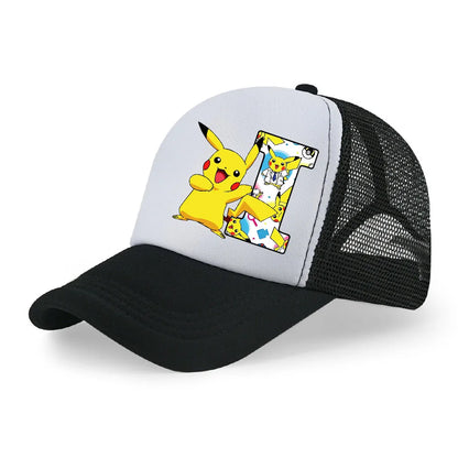 New Pokemon Letters Baseball Caps Cartoon Casuals Hat Sports Sun Breathable Hat Adjustable Peaked Cap Birthday Gifts