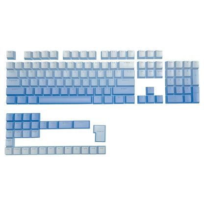 Keycap RGB gamer retroilluminati a gradiente per tastiera meccanica con switch MX, profilo OEM, PBT bianco e blu, layout ISO, tasti fai da te