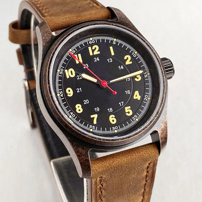 PVD Bronze Case TANDORIO 36mm Military Field Watch Men Japanese NH35A Automatic Movement Sapphire 200M Waterproof Pilot Watches