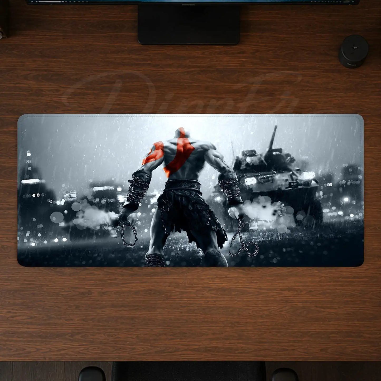 God of War Mouse Pad Gaming office Desk Mat Non-slip Large Mousepad DIY Keyboard Pad stitched edge rubber base