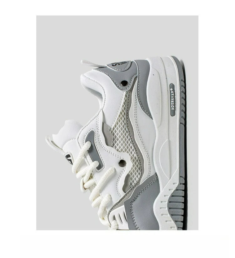 Zapatillas casual de malla para hombre, cómodas zapatillas de running masculinas con cordones, zapatos de skate con plataforma para hombre, zapatillas deportivas para estudiantes