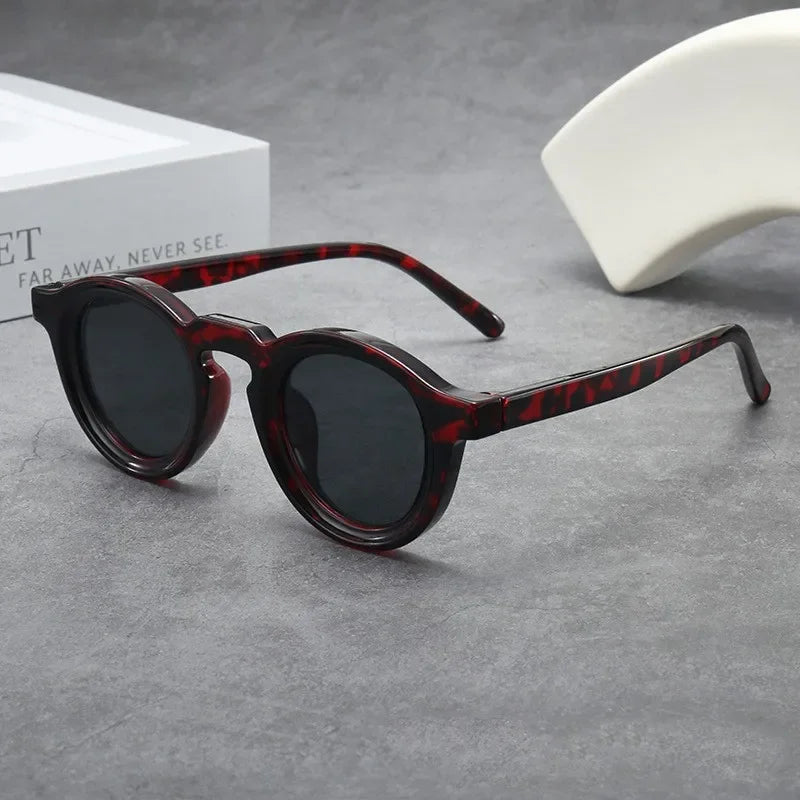 New Retro Round Small Frame Sunglasses Personalized High-end Men's and Women's Glasses Fashion Trend UV Resistant Sunglasses