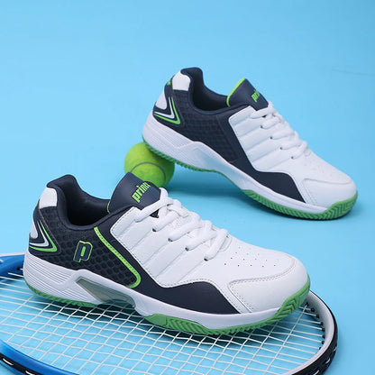 Professional Men Women Leather Badminton Shoes Couple Anti-Slip Training Sneakers Lightweight Tennis Shoes Volleyball Sport Shoes