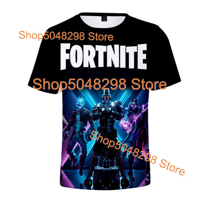 T-shirt Fortnite Bushranger para Crianças, Estampado 3D Banana Peely, T-shirt para Homem e Mulher, Top de Verão Battle Royale, Presentes de Aniversário