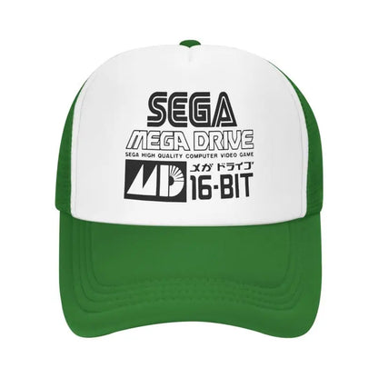 Gorra de béisbol de malla Sega Mega Drive unisex, estilo hip-hop, snapback, transpirable para verano, con visera solar, tipo trucker y ajuste regulable