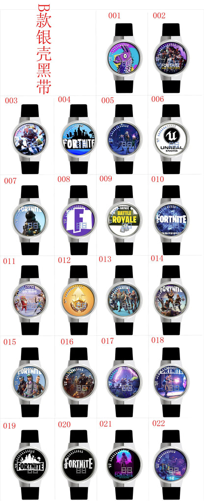 Relógio Fortnite kawaii personalizado com luz noturna LED tátil, estilo cartoon e fashion, relógio eletrónico para estudantes, presente para amigos