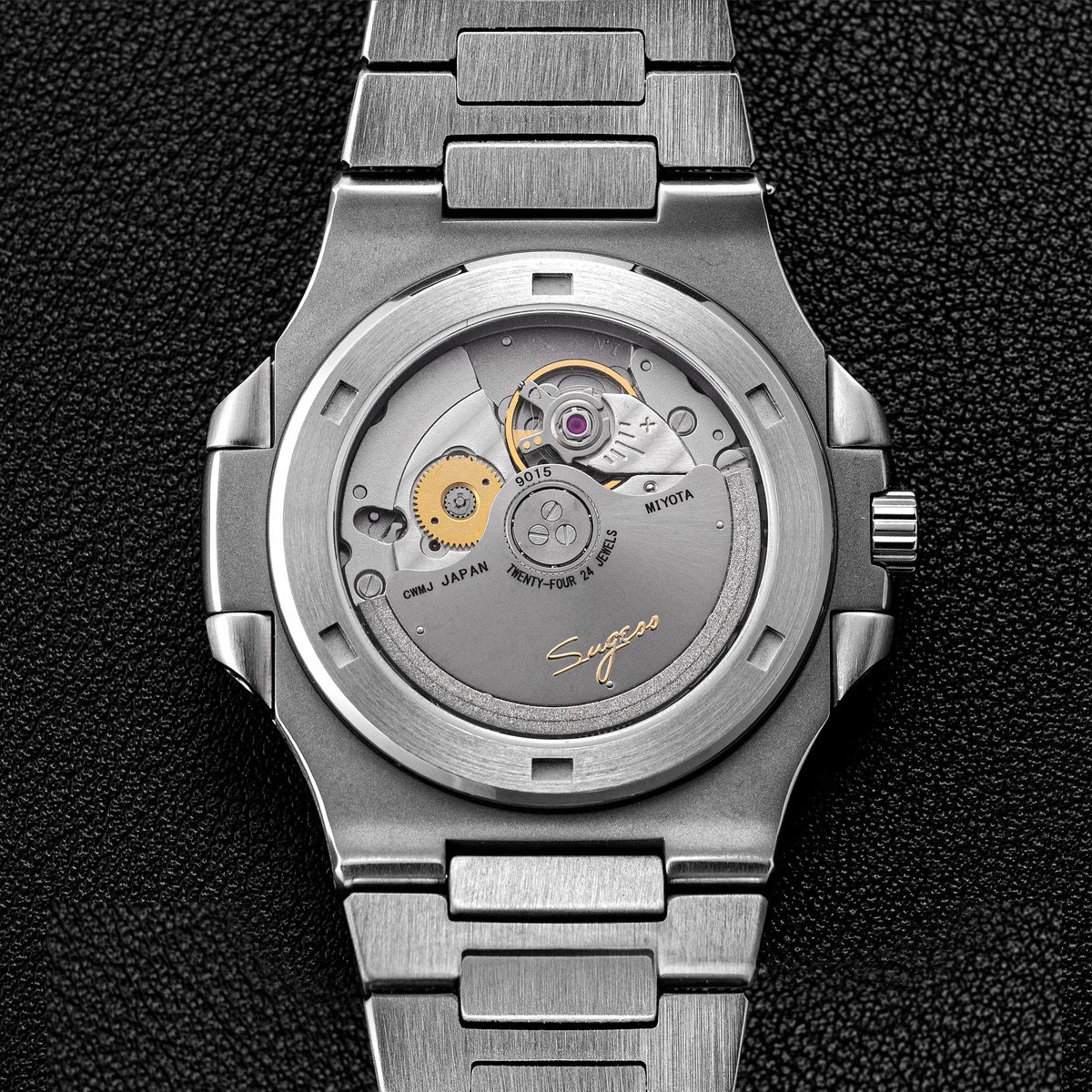 Sugess Man Watch Automatic Mechanical Wristwatches Miyota 9015 Movement MOP Dial Luminous Waterproof 5bar Bracelet Luxury S466