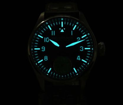 Hruodland 2025 Neue mechanische Herrenuhr Seagull ST3620 Retro-Pilot 43MM BGW-9 Leuchtend Saphirglas Turbine Reloj Hombre