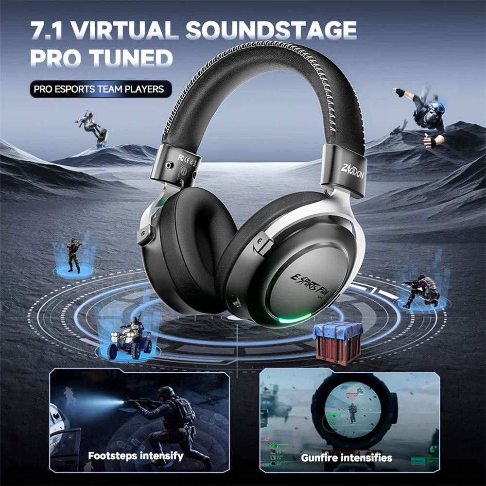New Wireless Gaming Headphone, Bluetooth 6.0, 53mm Titanium Drivers, 7.1 Virtual Surround Sound, 15ms Zero-Latency, for PC/PS5/Mobile