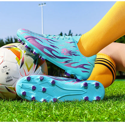 Men Professional Football Boots Cleats Boys Soccer Shoes Ankle Support Cleats Youth Outdoor Match Training Sneakers Non-slip.