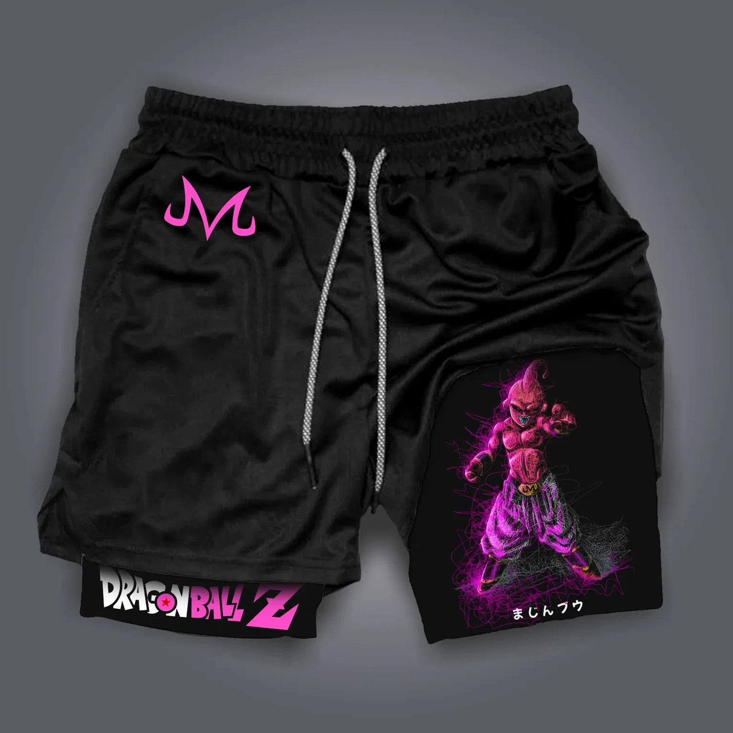 Dragon Ball Anime Peripheral Majin Buu GOKU Printed Sports Double-layer Shorts American 2026 Summer Men's Loose Breathable Pants