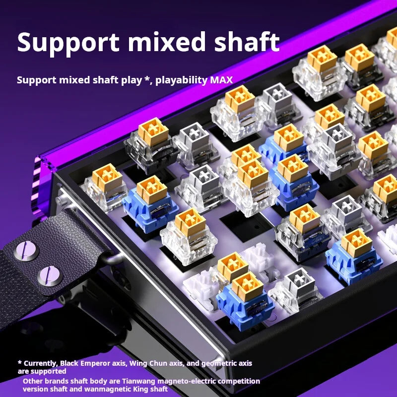 Teclado mecánico gaming AULA HERO 68 HE con eje magnético RT, cable, iluminación RGB, tasa de sondeo 8K y grabado lateral