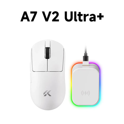 Ratón gaming inalámbrico ligero MCHOSE A7 V2 con doble tasa de sondeo de 8,000Hz, PAW3950 TI, para gaming, esports y oficina