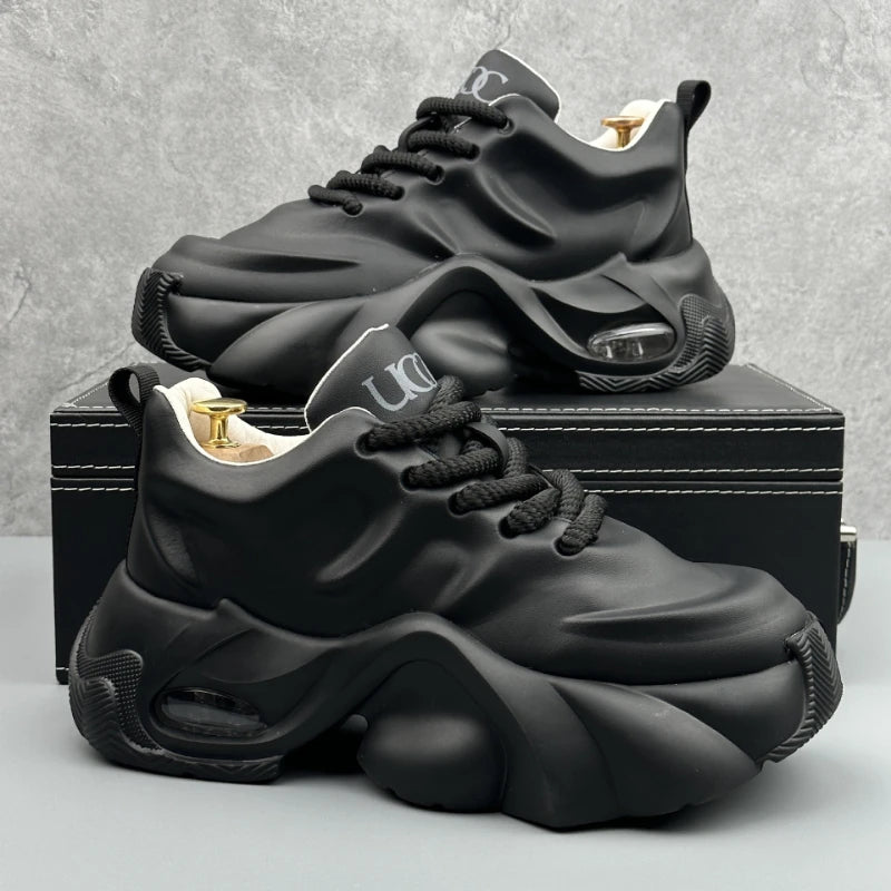 Plus Size Men's 2026 New Dad Sneakers Thick Platform Sole Fashion Versatile Casual Athletic Shoes Trendy Comfortable Daily Shoes