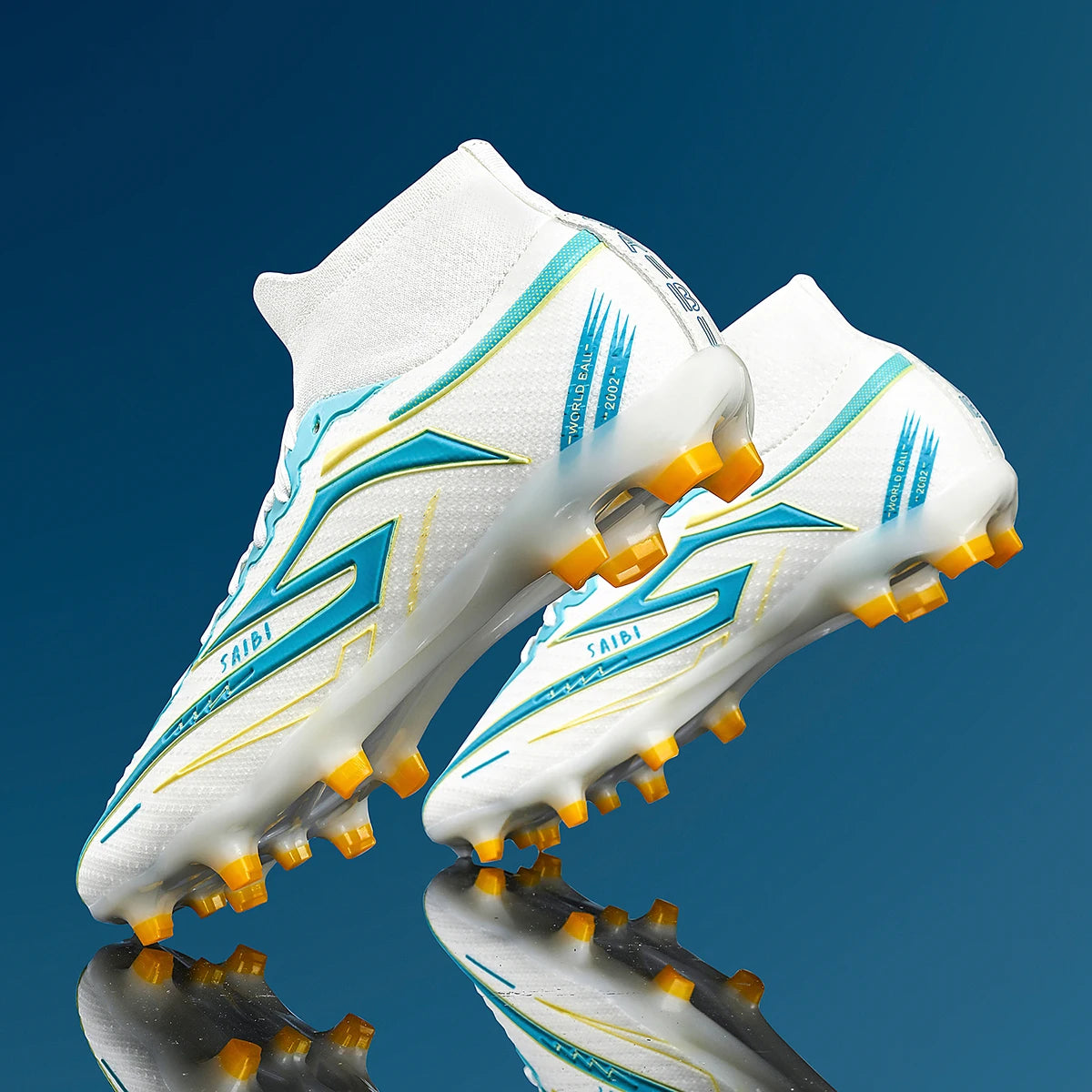 AG/FG Long Studs Soccer Shoes, PU Fabric Mixed Upper, TPU Sole Wear-Resistant Anti-Slip, Men Women Kids Youth Outdoor Sports