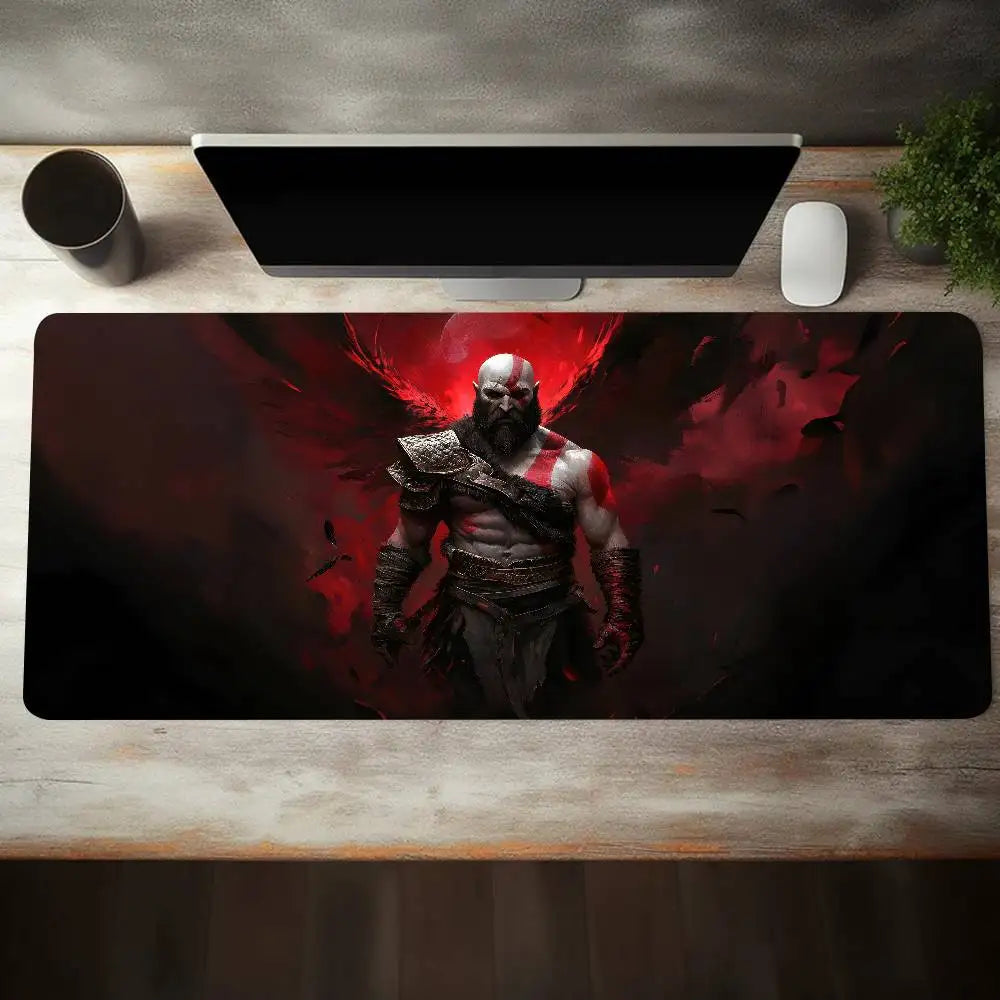 Game God Of War Kratos Mousepad Large Keyboard Desk Mat Gaming Mouse Pad LockEdge Non-slip Mat