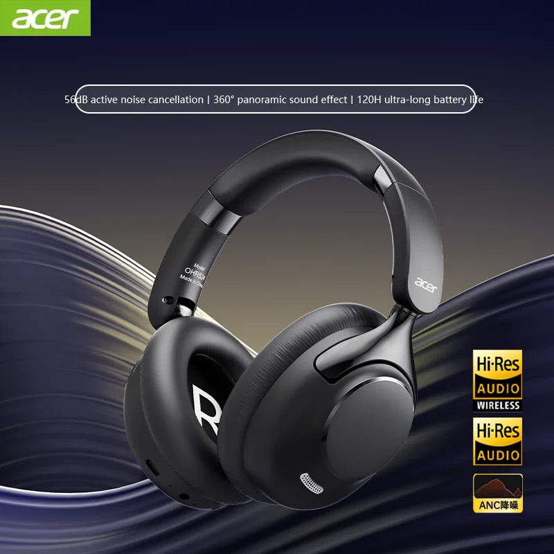 Acer OHR524 ANC Wireless Bluetooth Headphones 360° Surround Sound Headsets Gamer Sports Earphones Noise Reduction with HD Mic