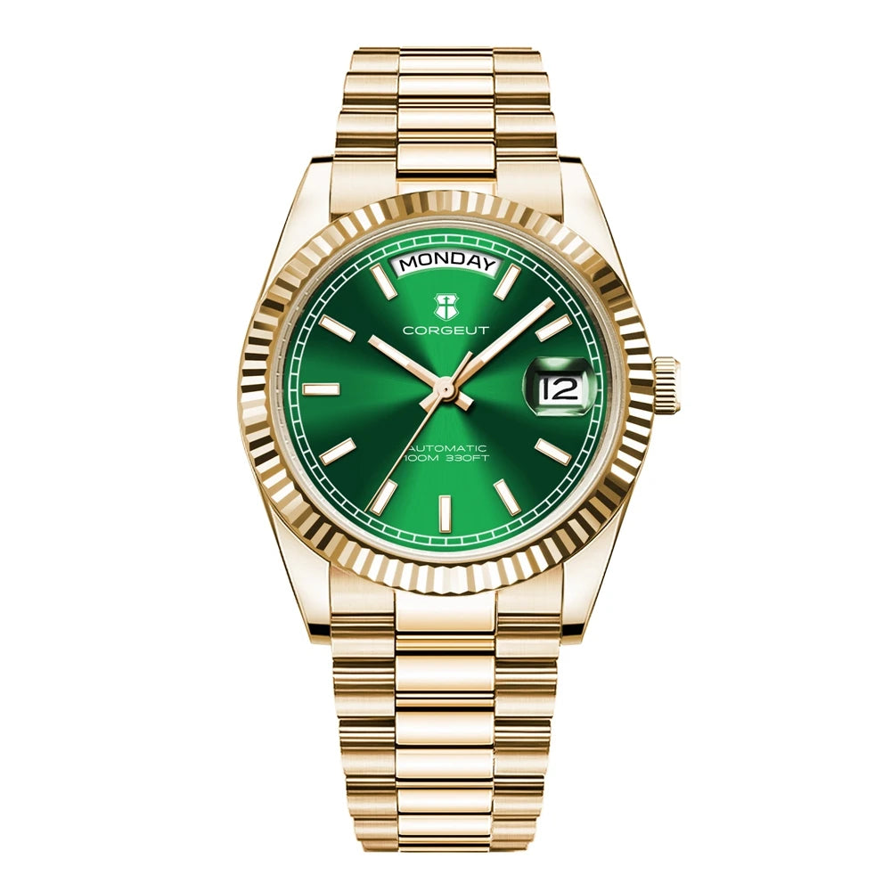 Orologio da uomo Corgeut Luxury 36MM ST1644 automatico meccanico con zaffiro, Relógio Masculino 10BAR, day, swim e dress watch