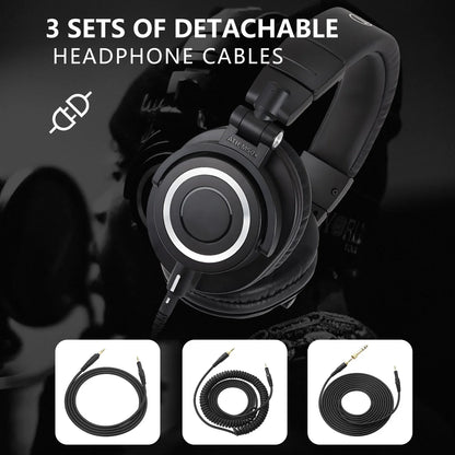 Sanpusen ATH M50X Over-Ear Wired Headphones Professional Monitor Studio Recording Mixing Monitoring HiFi Sound
