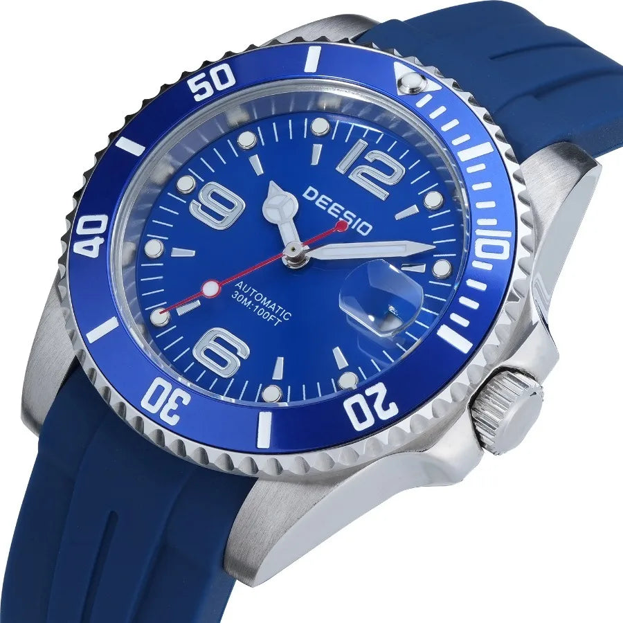 DEESIO Men's Automatic Mechanical Watch Stainless Steel Luminous Date Sports Casual Luxury Watch Gift for Men Sapphire Crystal