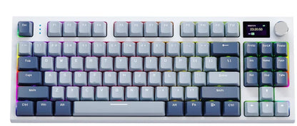 Tastiera meccanica ATTACK SHARK K86 con manopola in metallo, schermo smart TFT a colori, layout a 87 tasti, illuminazione RGB e connessione tri-mode