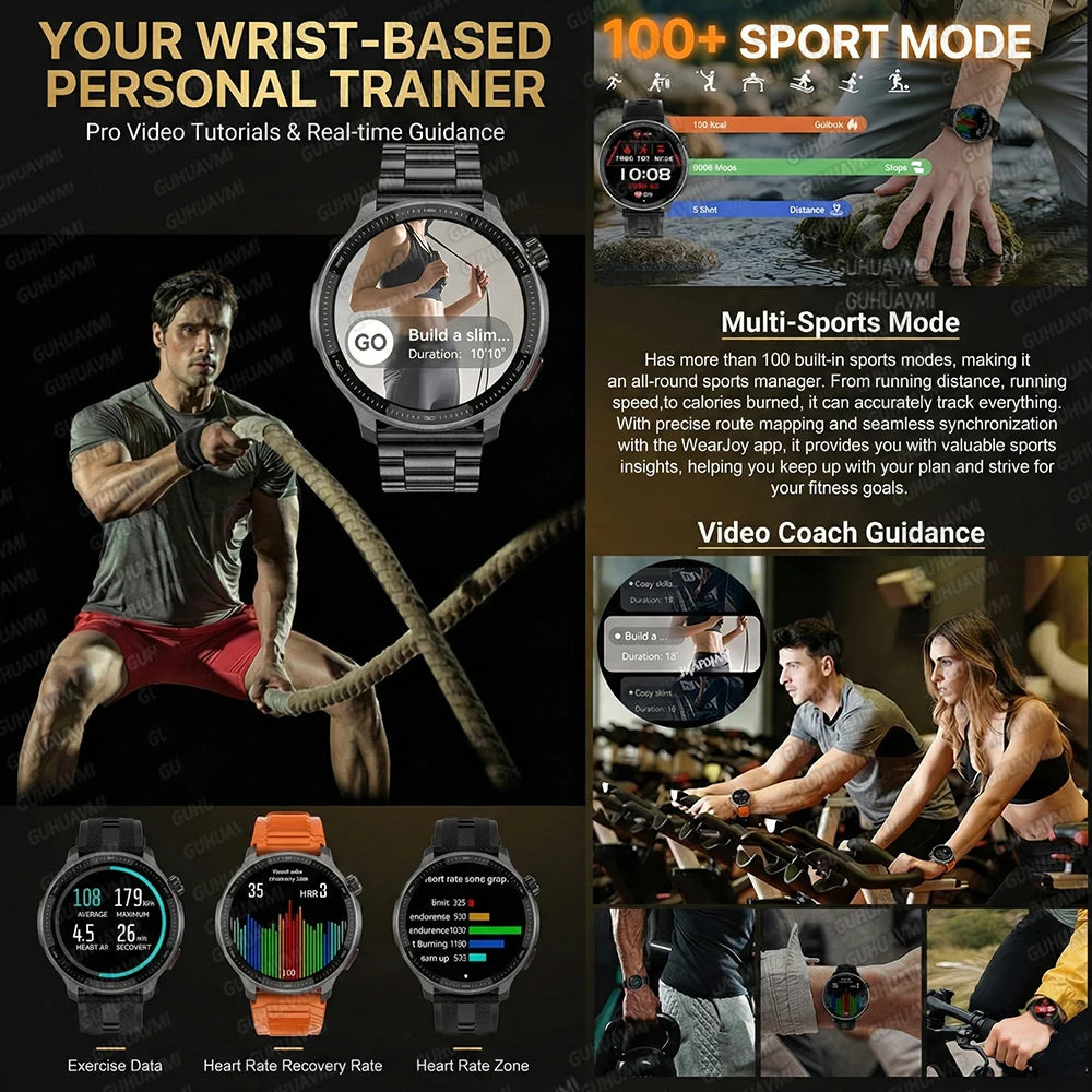 New GPS Offline Maps Smart Watch Men Memory 3D Menu Styles TWS MP3&MP4 Player 1.43"AMOLED Compass Sport Swim Waterproof Bracelet