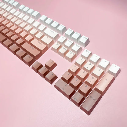 Keycap RGB gamer retroilluminati a gradiente per tastiera meccanica con switch MX, profilo OEM, PBT bianco e blu, layout ISO, tasti fai da te